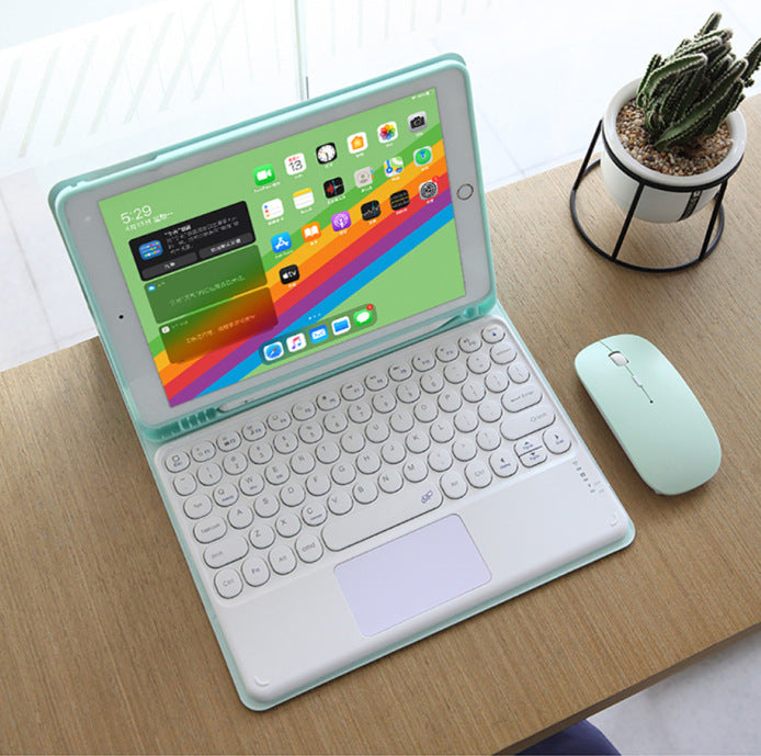 Suitable for Pro11 Bluetooth keyboard iPad10 pen slot 10.2 leather case Air5 magnetic silicone protective case 9.7 mouse protective Accessories