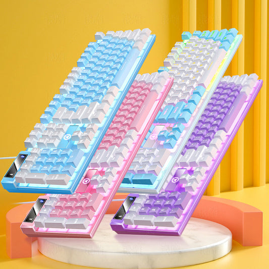 Silver Carving K500 game wired keyboard color matching luminous mechanical feel desktop computer accessories batch AliExpress
