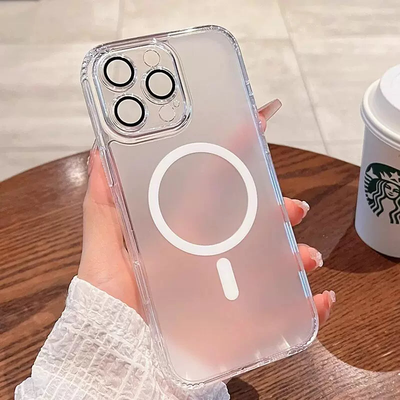 All-inclusive with camera button for iPhone 17promax mobile phone case New iPhone16 Magnetic suction tape Lens film Airbag anti-drop 17pro Full transparency Advanced sense 16pro Simple shell Phone accessories