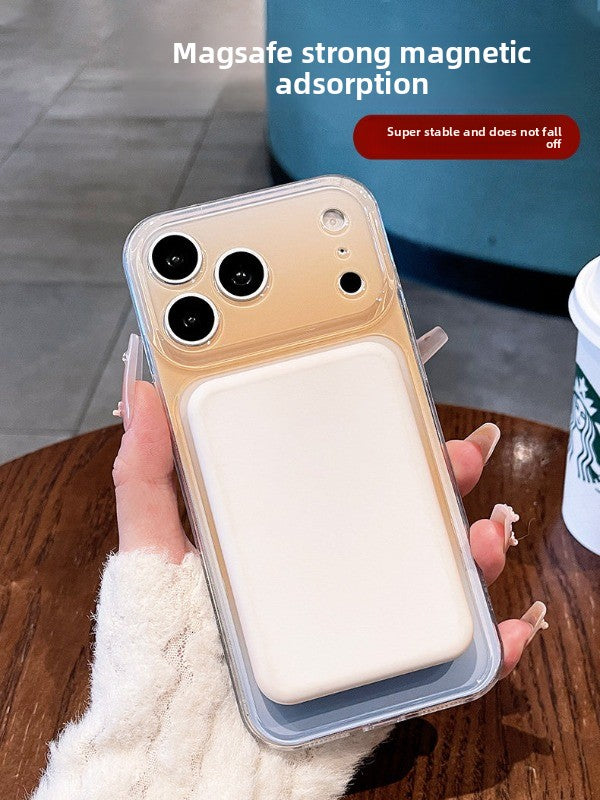 Macaron gradual change for iPhone 17promax mobile phone case new iPhone16 smudge gradual change magnetic attraction, protective case 15pro fine hole frame protective case Phone accessories