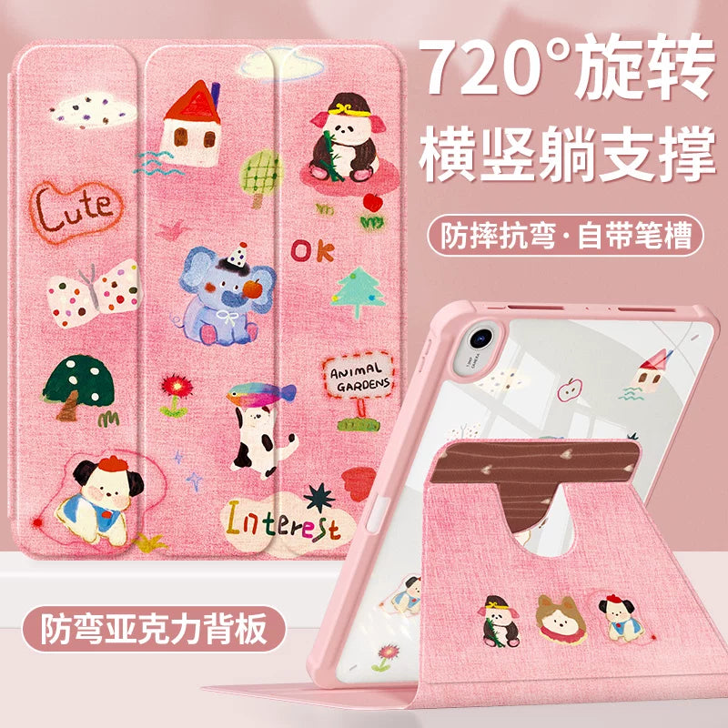 For Huawei matepadair protective case 2025 matepad11 tablet case padse with pen slot pro12.2 rotation 2023 all-inclusive 115s soft light version acrylic 2 cute cat Tablet Accessories