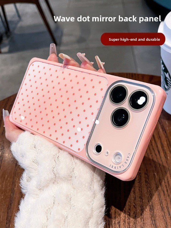Square shell polka dot for iPhone 17promax mobile phone case The new iPhone16 seconds becomes larger Windows gradually change smudge women's case 15pro integrated lens film case Phone accessories
