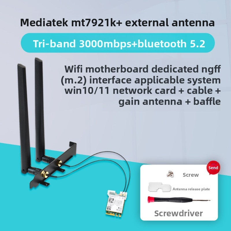 Wifi card for MT7922/MT7925/MT7902 WiFi6 WiFi6E MediaTek AW-XB604NF MT7921K MT7927 MT7922A22M MT7902 MT7925B22M RZ616 RZ608 RZ717 RZ608 0C011-00300100 0R5DHJ Wireless network interface card Bluetooth 5.4 Laptop Desktop AMD