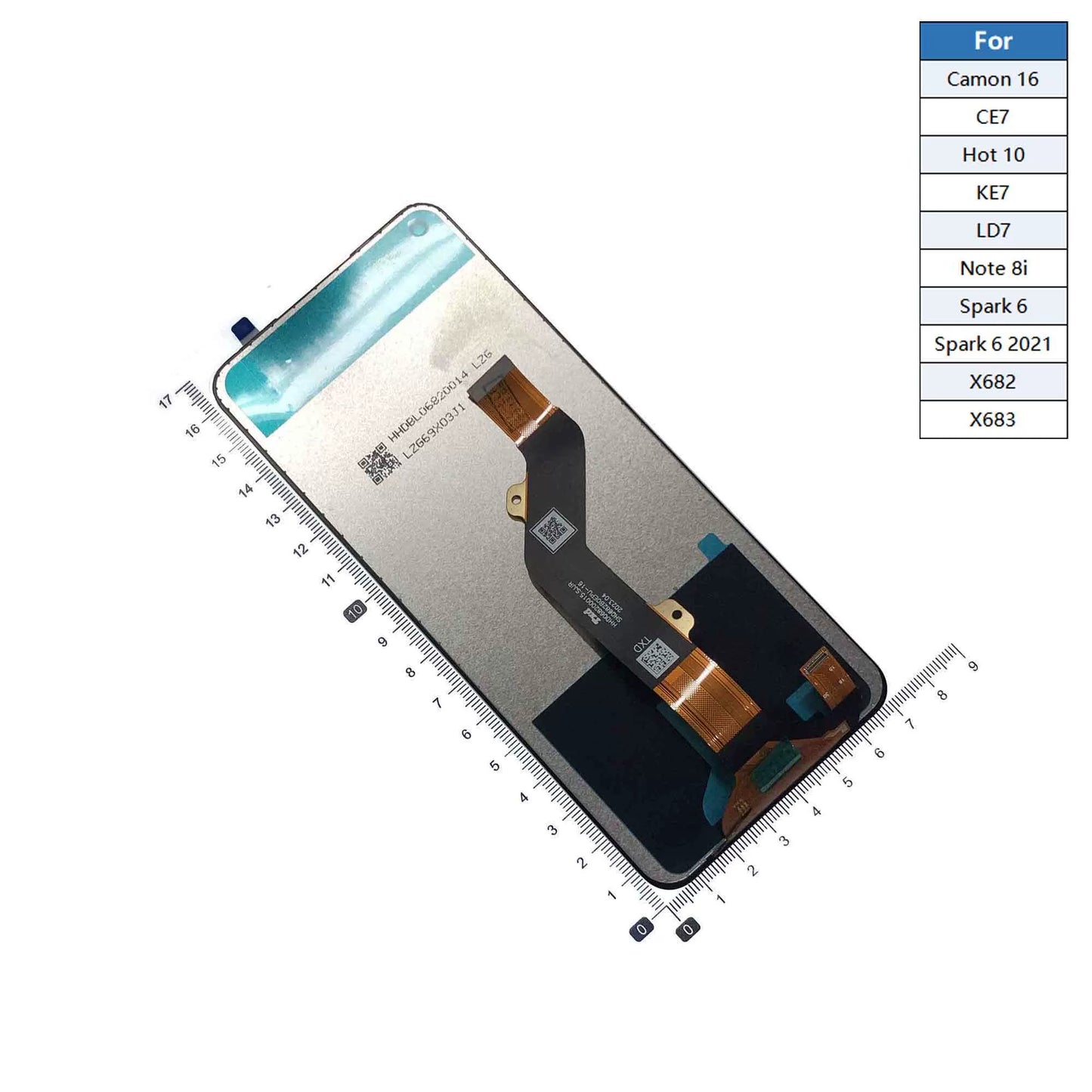 LCD Touch screen assembly for Tecno Hot10 X682 KE7 LD7 X6852 CL6 Li7 Pova6 display screen