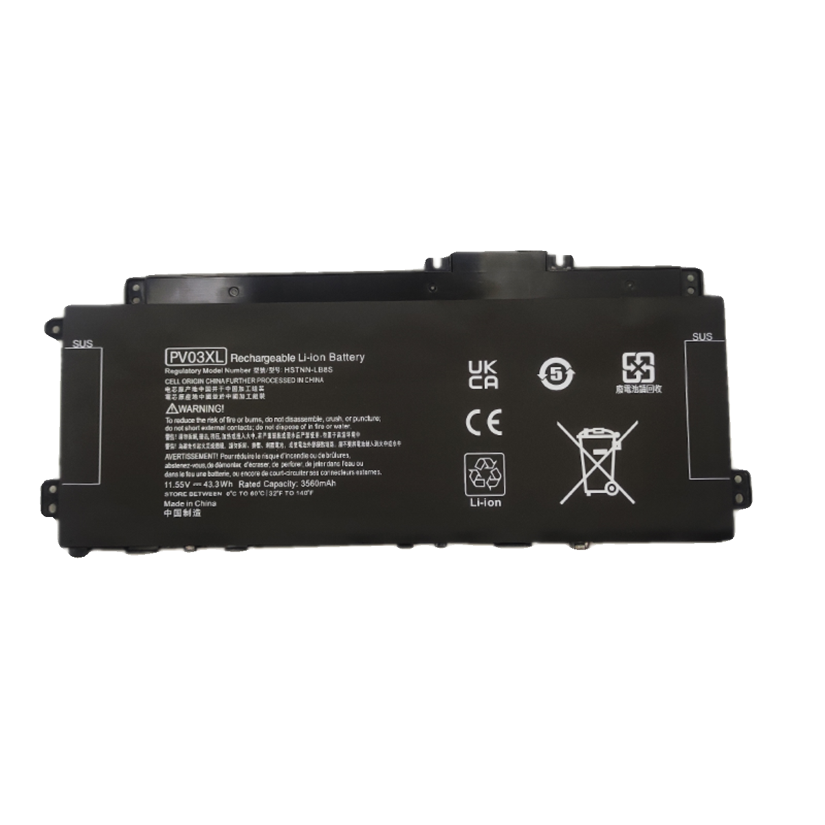 (Shipping fee not include)for惠普 PP03XL HSTNN-LB8S M01118-421 M01144笔记本PV03XL repalcement battery