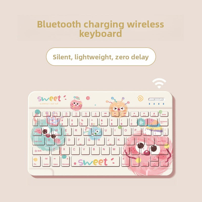 Wireless Bluetooth Keyboard Set For Apple Huawei Xiaomi Tablet PC Special External iPad Keyboard Mouse Set Office Silent No Delay Comfortable and Thin Little Monster Tablet Accessories