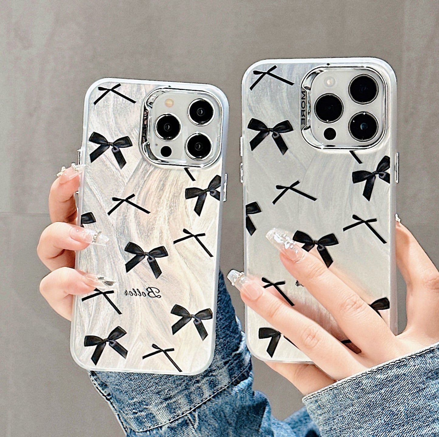 Accessories Simple bow is suitable for Apple 15Pro mobile phone case iphone14 new texture 13 niche 12 cute