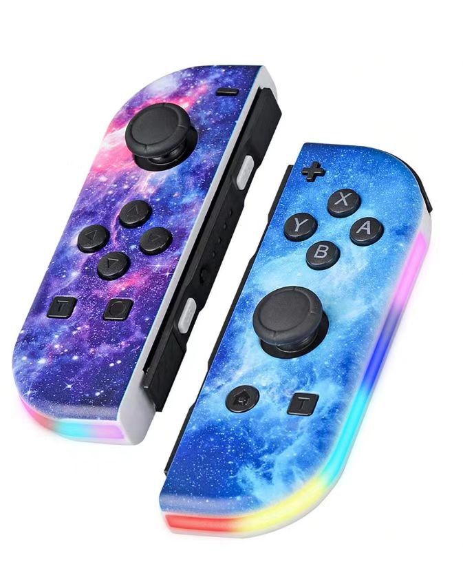 Switch joycon left and right gamepad colorful RGB light effect wake up 5.2 Bluetooth vibration somatosensory