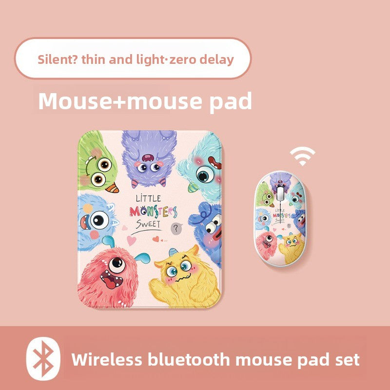 Wireless Bluetooth Keyboard Set For Apple Huawei Xiaomi Tablet PC Special External iPad Keyboard Mouse Set Office Silent No Delay Comfortable and Thin Little Monster Tablet Accessories