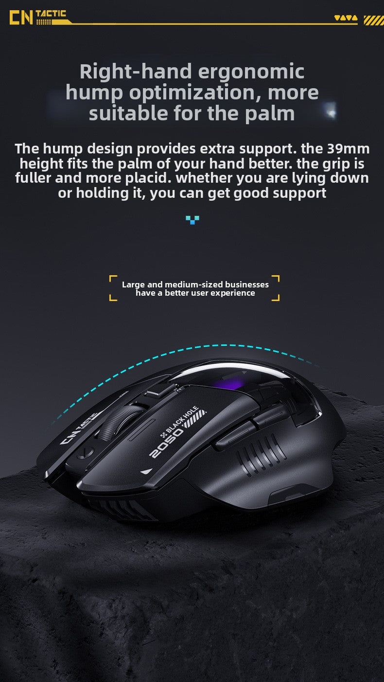 A9 Exploration Edition Bluetooth Wireless Mouse Silent Rechargeable Three-mode Office Game Glow