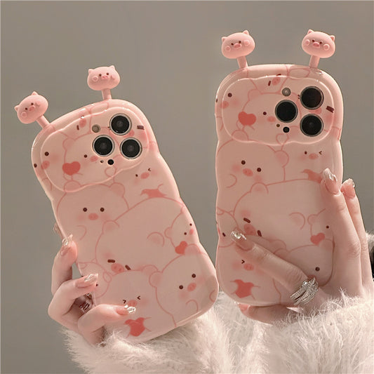 Accessories Pink cute piggy shaking doll for iphone14promax iPhone 13 case 11 new 14pr