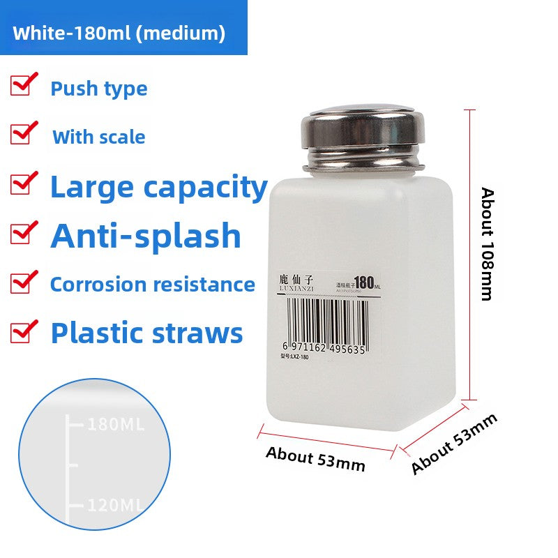 Thickened pressing glass alcohol bottle anti-corrosion washing water mobile phone repair pressing bottle cap automatic Repair tools