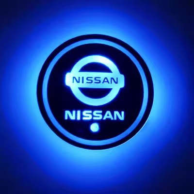 (Free shipping) Full brand Car LED light water coaster Colorful water coaster Car atmosphere light USB charging Non-slip mat