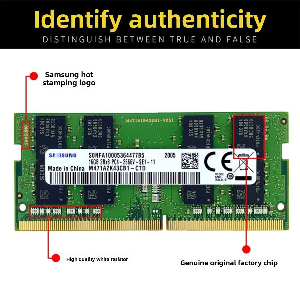 Genuine RAM  for  Laptop Samsung DDR4 4th Generation GEN4 4G 8G 16G 32G 2133 2400 2666 3200 Notebook Memory