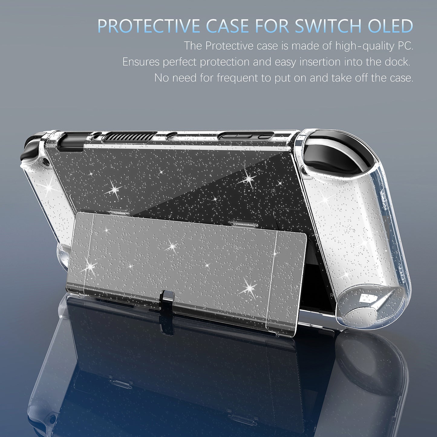 Switch OLED glitter crystal case for Nintendo switch OLED host protective case PC hard case