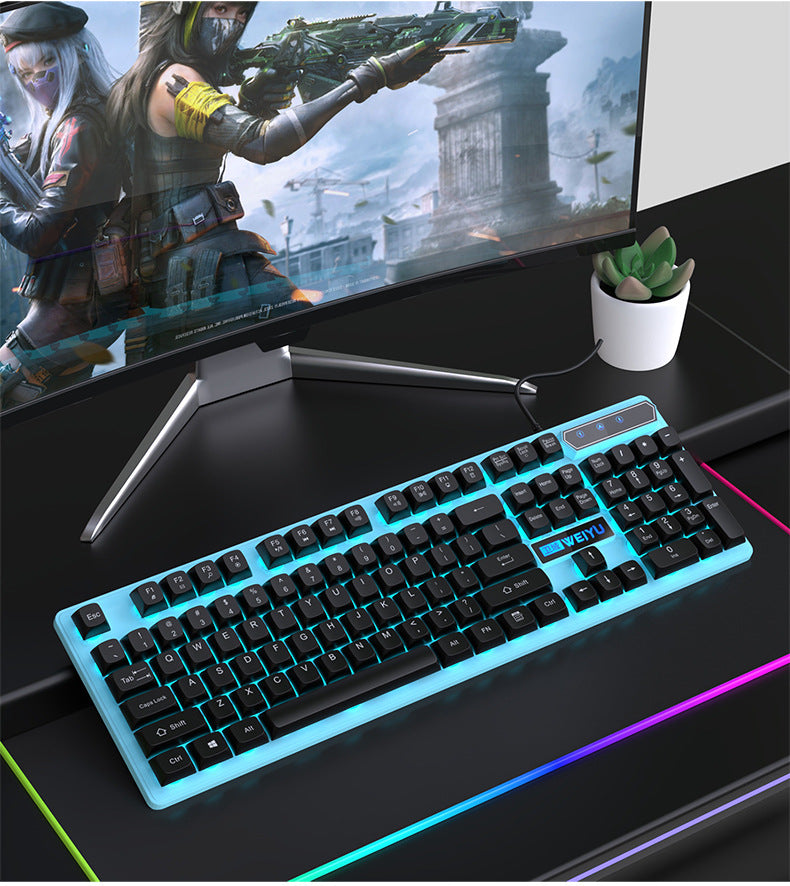 Wei Yuzhen mechanical feel high value girls wired silent mouse set computer desktop office e-sports