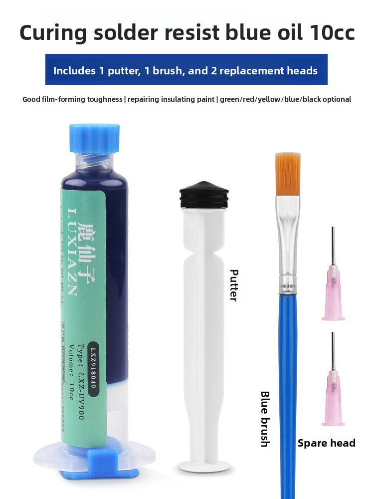 UV curing black oil for solder mask curing green oil solder mask blue oil black oil repair pcb circuit board insulating paint UV lamp Laptop Mobile Phone Repair tools
