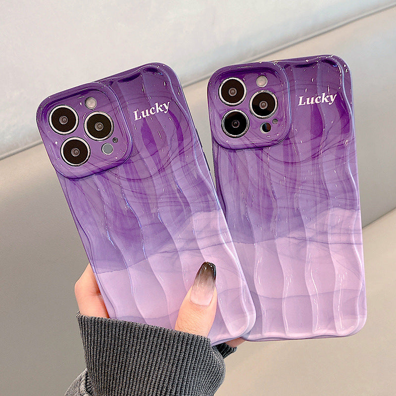 Accessories ins wind purple smudge suitable for Apple 14 mobile phone case new iphone15promax women's 13pro silicone 11