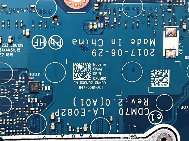 (Shipping fee not include)全新DelL motherboard  system board E5480 CN-0X0M92 i7-7600 930MX 2GB LA-E082P