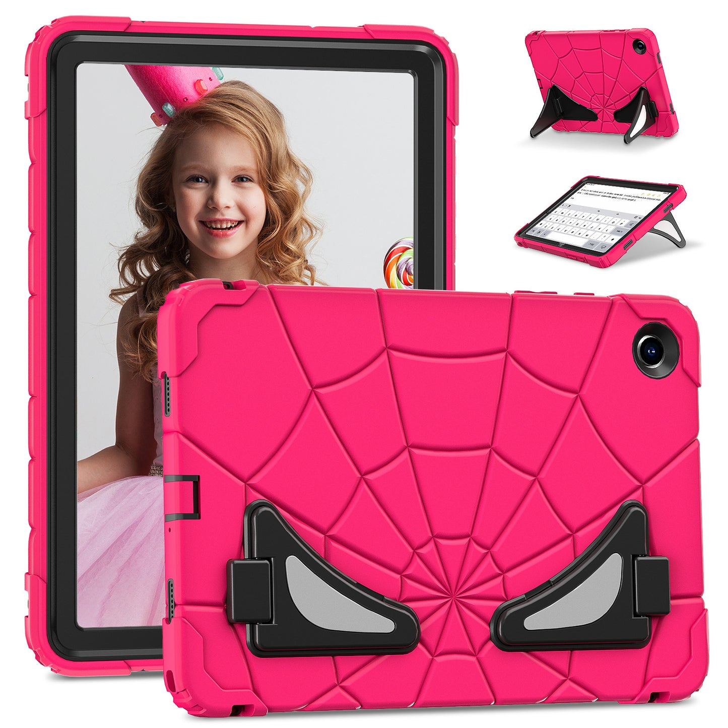 Applicable Samsung TAB A9 PLUS protective case Spider-Man A9 silicone A8 X200 bracket Children's anti-drop case protective Accessories