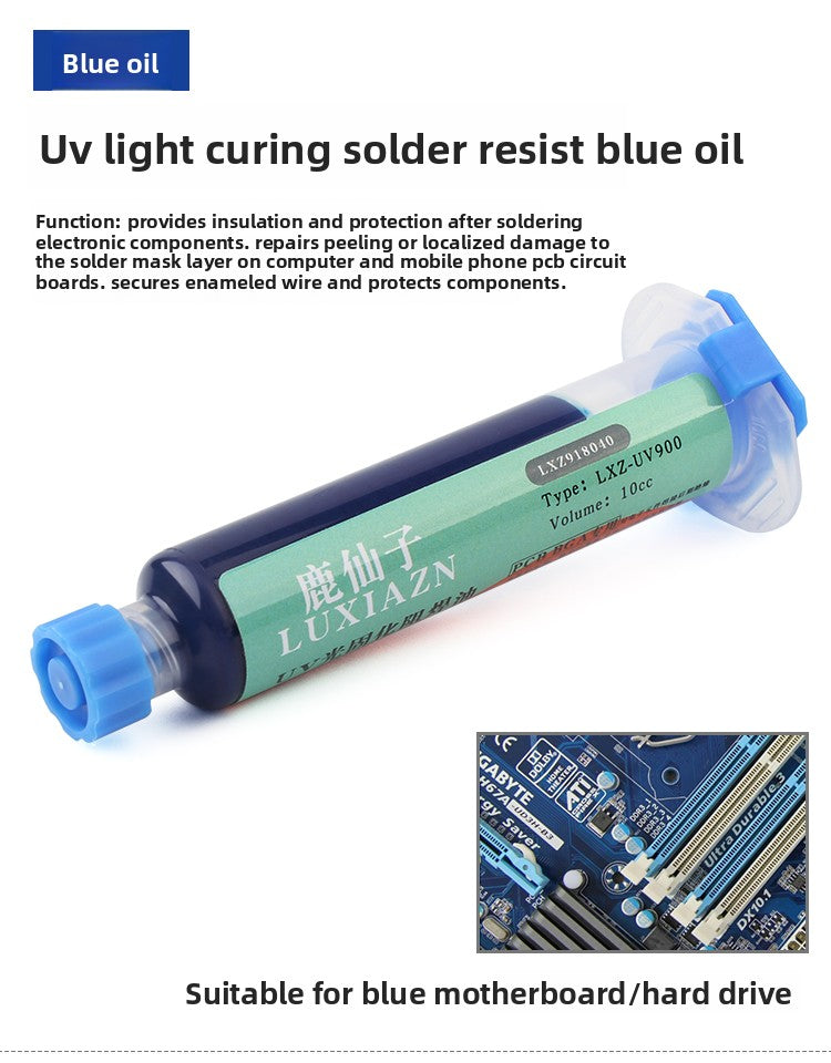 UV curing black oil for solder mask curing green oil solder mask blue oil black oil repair pcb circuit board insulating paint UV lamp Laptop Mobile Phone Repair tools