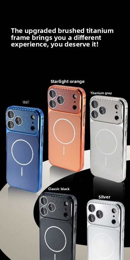 Large window magnetic suction for iPhone iPhone18ProMax magnetic suction model 17Pro simple advanced 16 with lens film 15 all-inclusive hard case 14/13 business style Phone accessories
