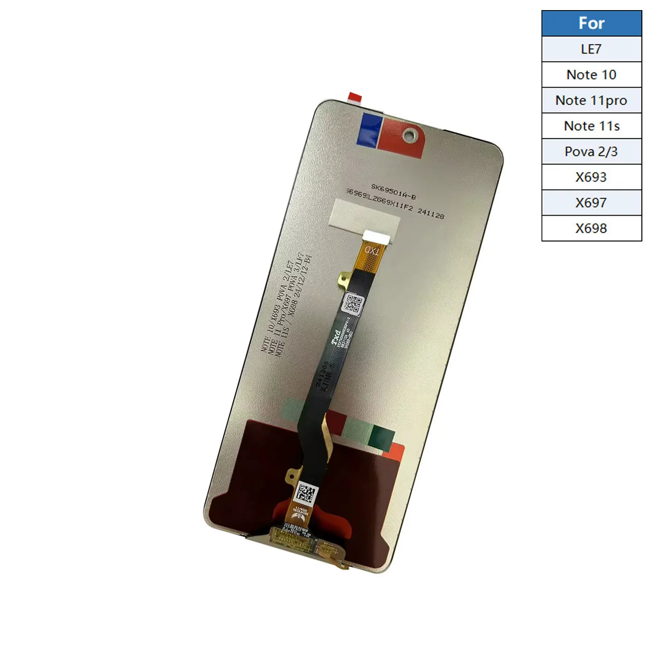 LCD Touch screen assembly for Tecno Note6 X610 X690 LE7 X693 X695 Note10