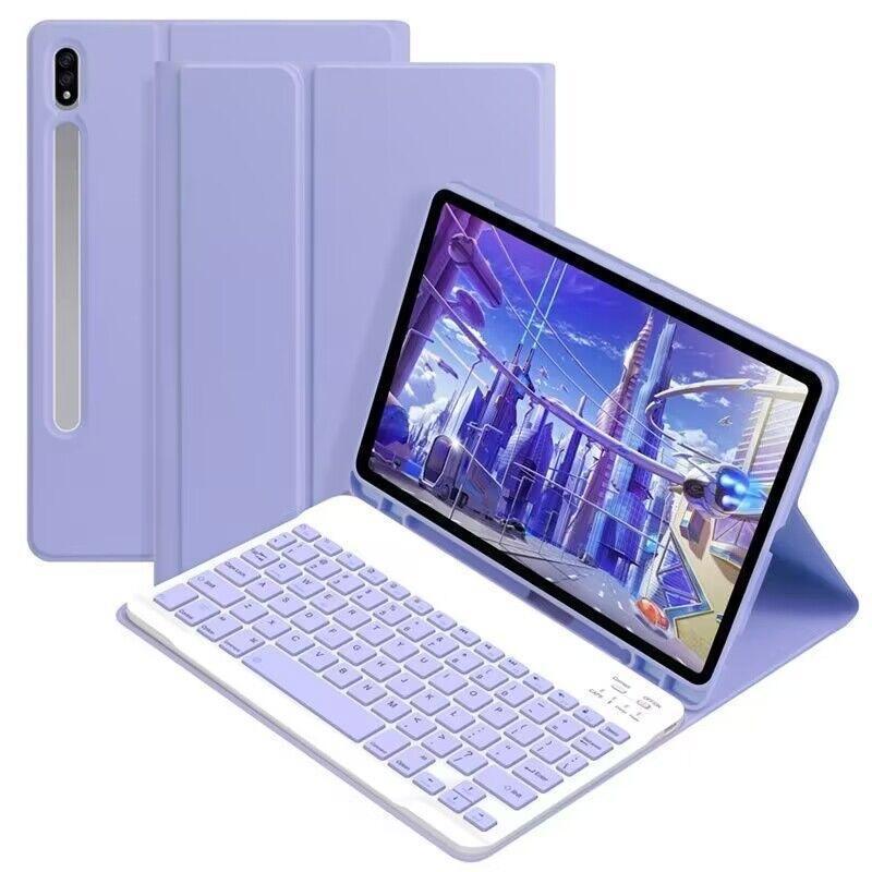 Suitable for Samsung 12.4 inch tablet S9 FE Bluetooth keyboard S7plus leather case S9FE Plus X200 A7 case protective Accessories