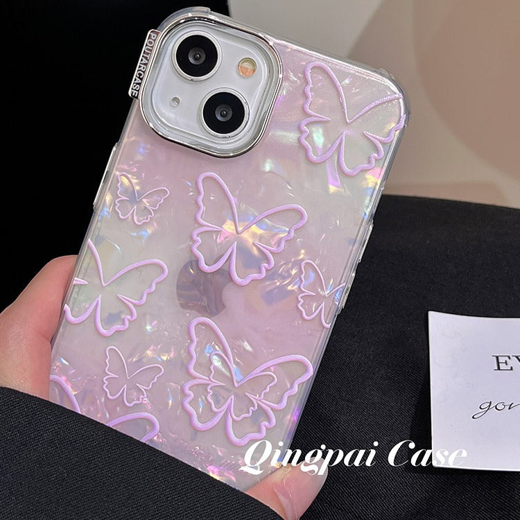 Accessories Dream ins shell pattern pink butterfly for Apple 15promax mobile phone case iphone13 new 14pro