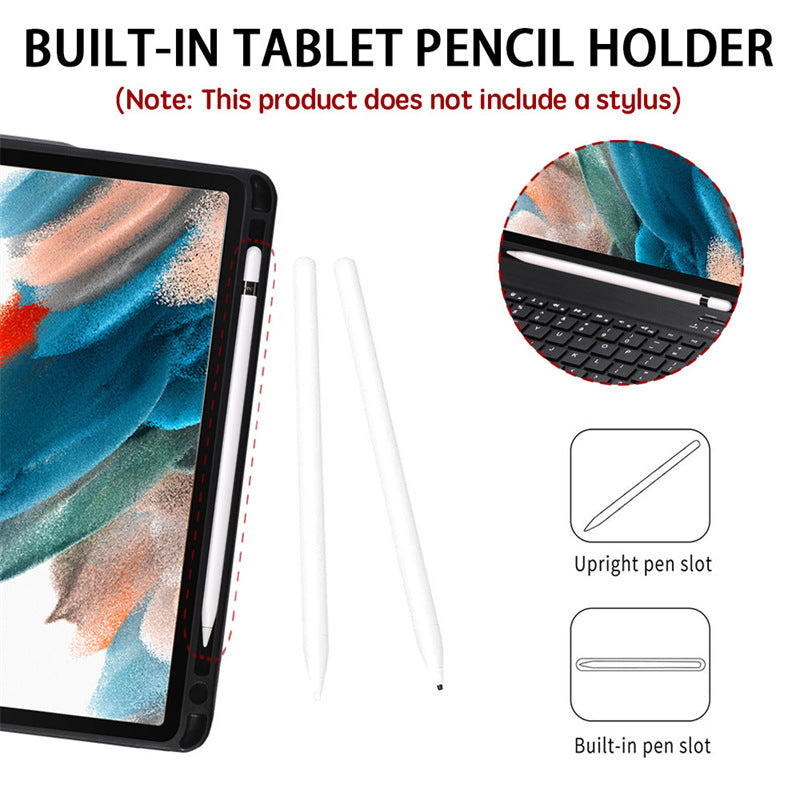 Suitable for A8 Samsung s6lite Tablet 10.4 Leather Case S9FE Bluetooth Keyboard A7 Protective Case S7 Pen Slot S8 A9 + protective Accessories