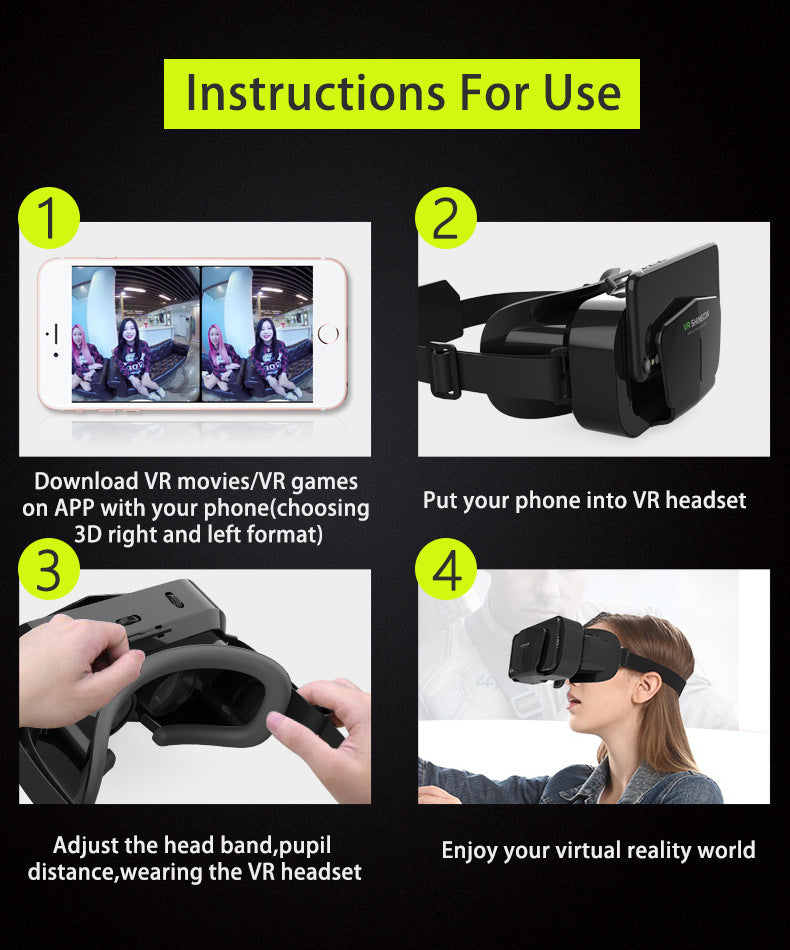 VR Thousand Magic VR Glasses G10 Virtual Reality Panoramic Large Screen Mobile Phone 3D Glasses