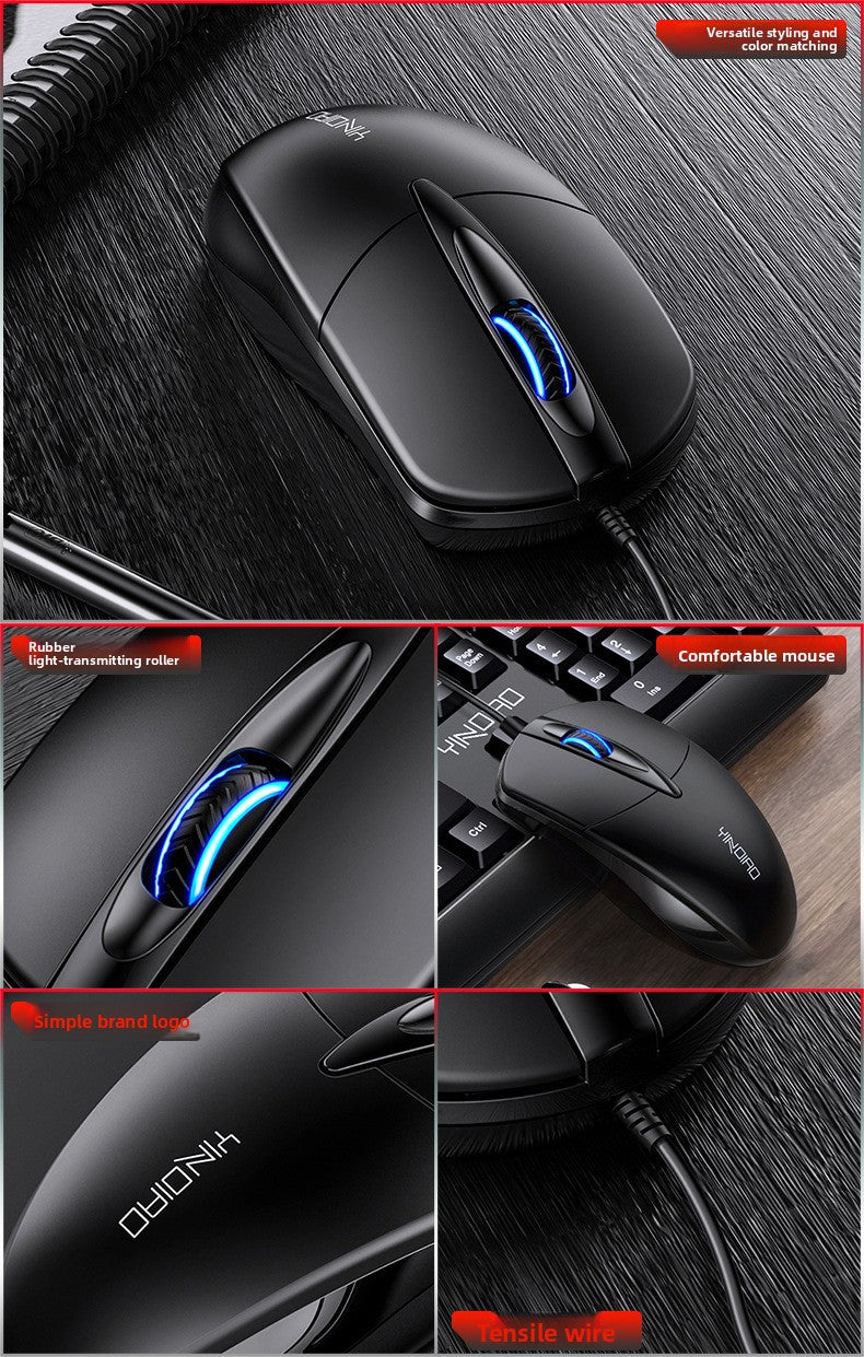 Silver engraving G2 colorful luminous USB wired business mouse, computer accessories office spot wholesale Amazon