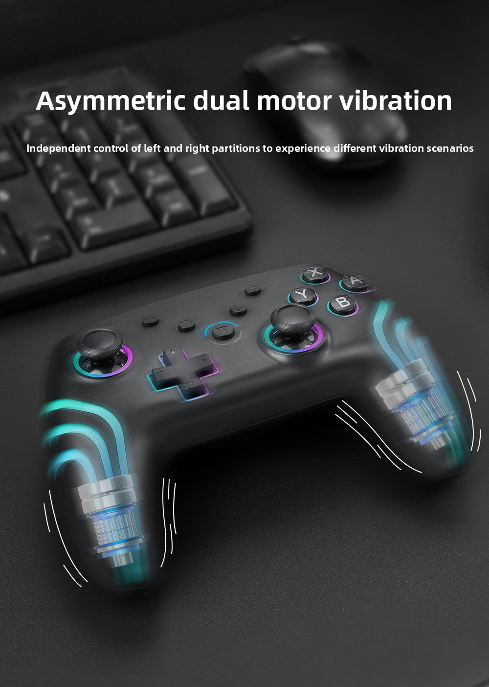 New NS PRO gamepad SWITCH Bluetooth wireless handle with six-axis somatosensory vibration RGB colorful lights