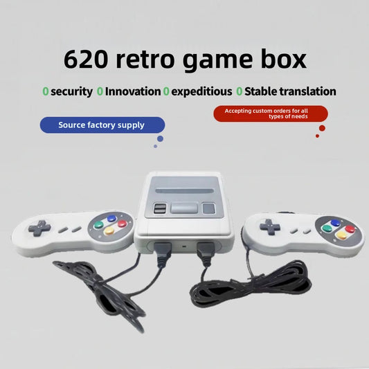 ES620 handheld game console classic two-player fighting home FC red and white gamepad without vibration