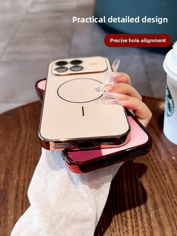 Laser thin ring For Redmi K100pro mobile phone case New k90 pro max integrated lens film all-inclusive protective case k80pro electroplated acrylic backplane case Phone Accessories