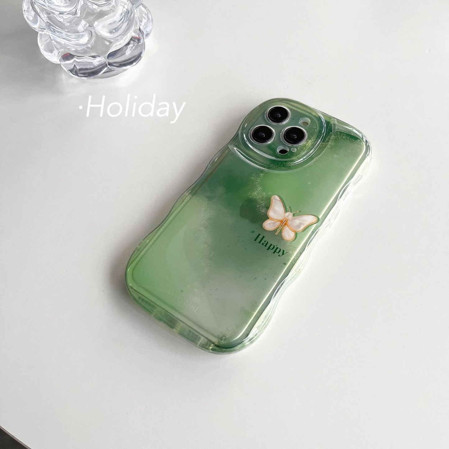 Accessories [Apple] iphone15/14promax wave niche ins smudged butterfly anti-drop women's new mobile phone case