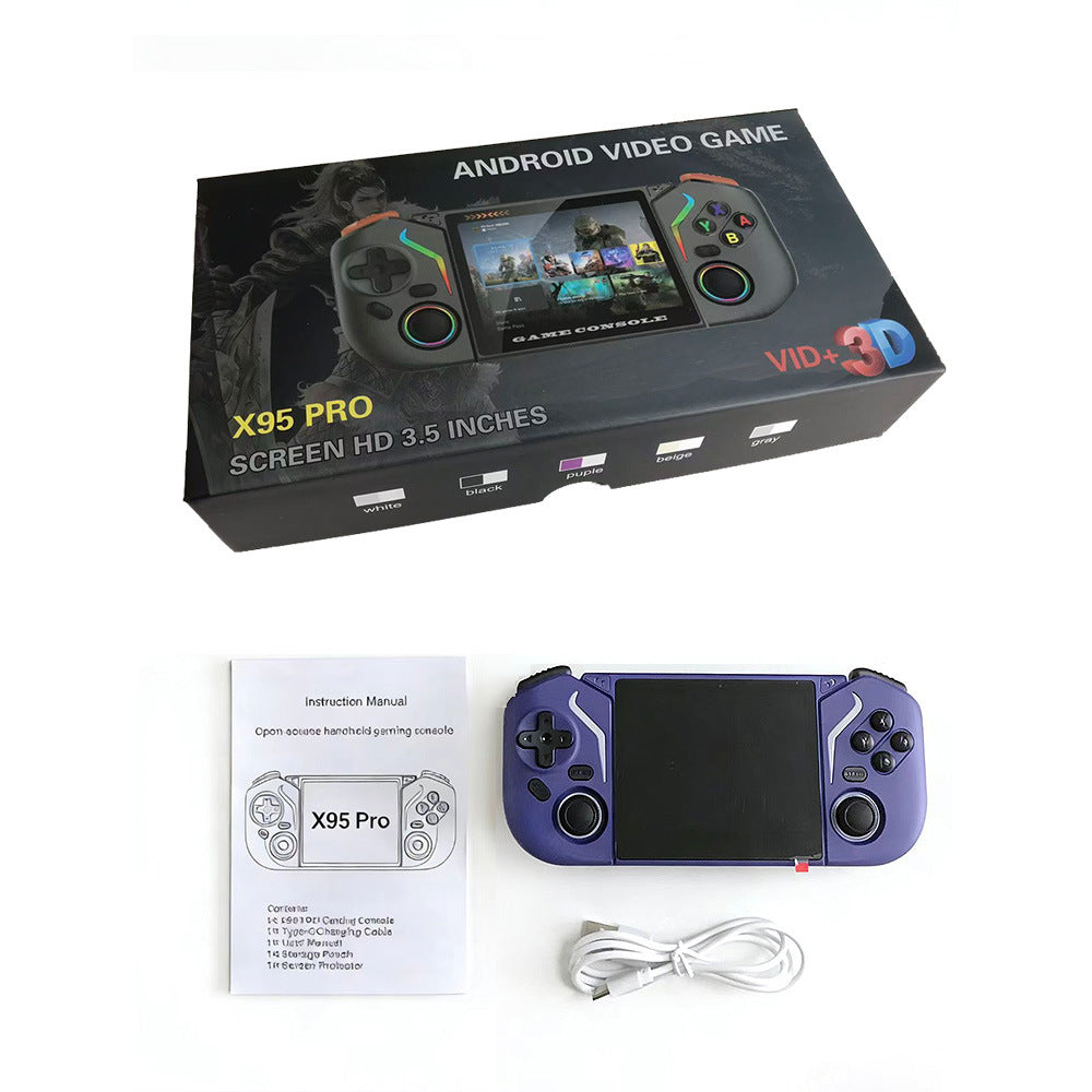 3.5" inch X95 PRO  PSP HD wifi Android 9.0 dual system Retro Handheld Game Console 3000mAh type C rechargable 64GB/128GB Portable Gaming Device  Game Player console