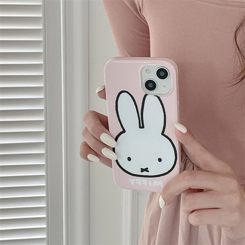 Accessories (Shipping fee not included) Cartoon pink Miffy Rabbit for Apple 14promax mobile phone case anti-drop iphone13/12 cute fun