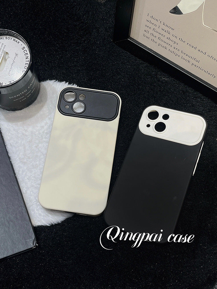 Accessories for Apple 14 mobile phone case simple color contrast lens 13 new iphone14promax women's 12 two-in-one