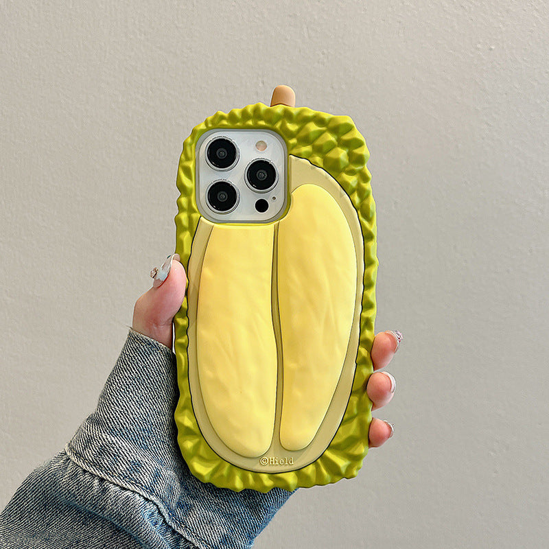 Accessories Summer three-dimensional fun durian for Apple 15 mobile phone case 2024 new iphone14pro women's 13 silicone