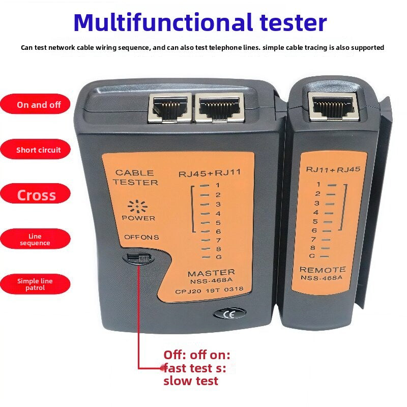 RJ45 RJ11 Cable Tester crystal head network cable tester multi-function line check RJ11 telephone detector line tester network line tester repair tools