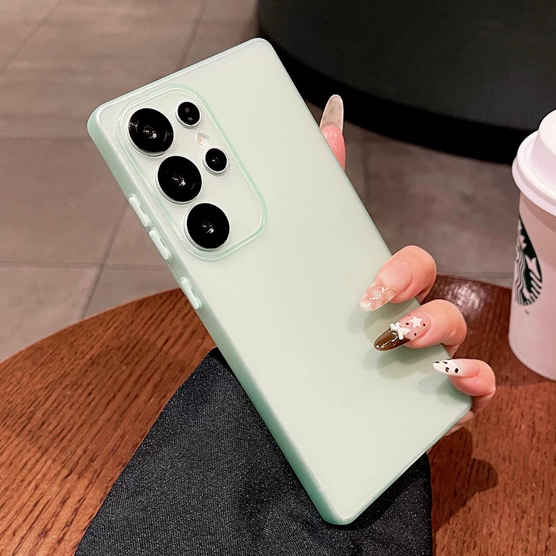 Soft yarn ice feeling for samsung s25ultra mobile phone case s24 + new matte s23 ultra-thin s22 protective case galaxy anti-drop plus lens all-inclusive edge women's soft case Phone accessories