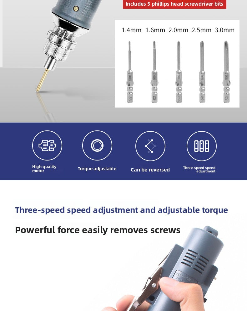 PXTX Tool Electric Screwdriver Cross Screw Batch Small Mini 800 Screwdriver Maintenance Rechargeable