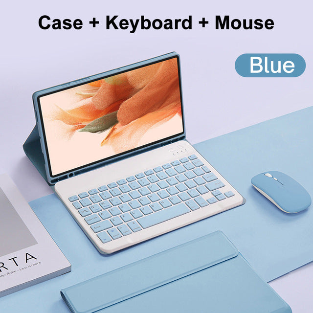 Applicable to Samsung tablet 11 inch A9 + Bluetooth keyboard S7 protective cover S8 magnetic suction pen slot case S9 FE charging mouse protective Accessories