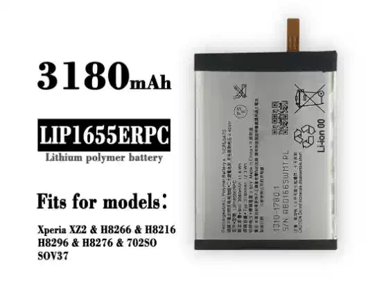 Sony Xperia XZ2 Xperia XZ2 Dual SIM LIP1655ERPC H8216 H8266 H8276 H8296 SO-03K SOV37 702S New large capacity mobile phone battery 3180mAh Sony phone repair parts