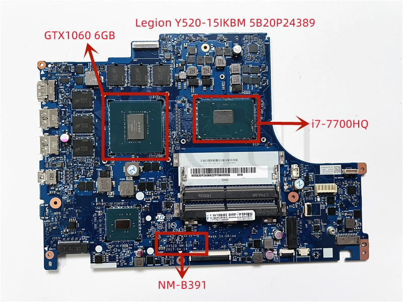 (Shipping fee not include)Lenovo/ lenovo  motherboard system boardY520-15IKBM I7-7700HQ GTX1060 6G NM-B391