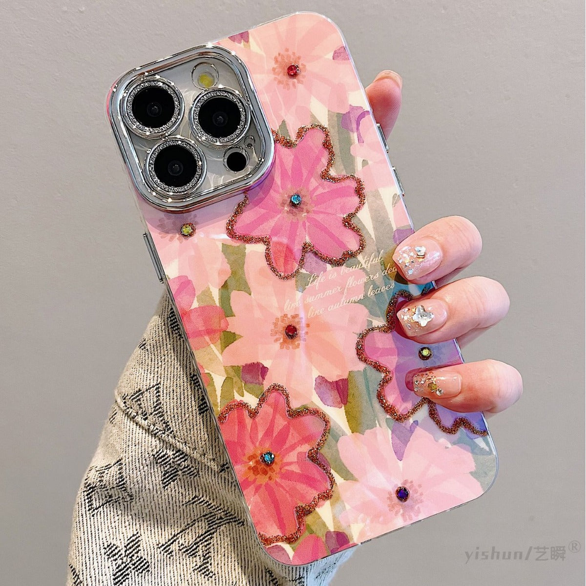 Accessories for Apple 15ProMax mobile phone case iPhone14 spring ins beautiful oil painting flowers 12 high-end new