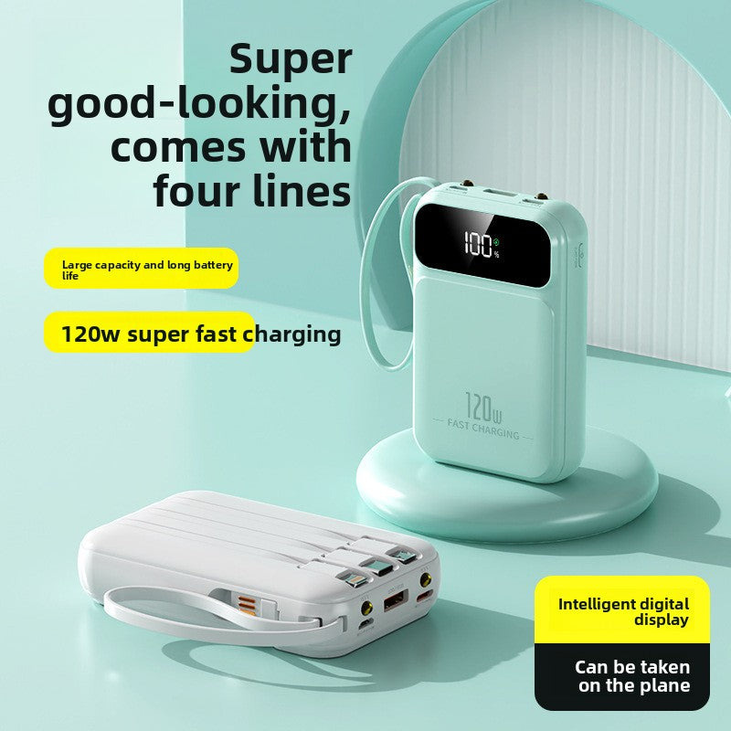 Power bank super fast charging mini with its own cable 20000mAh mobile power supply