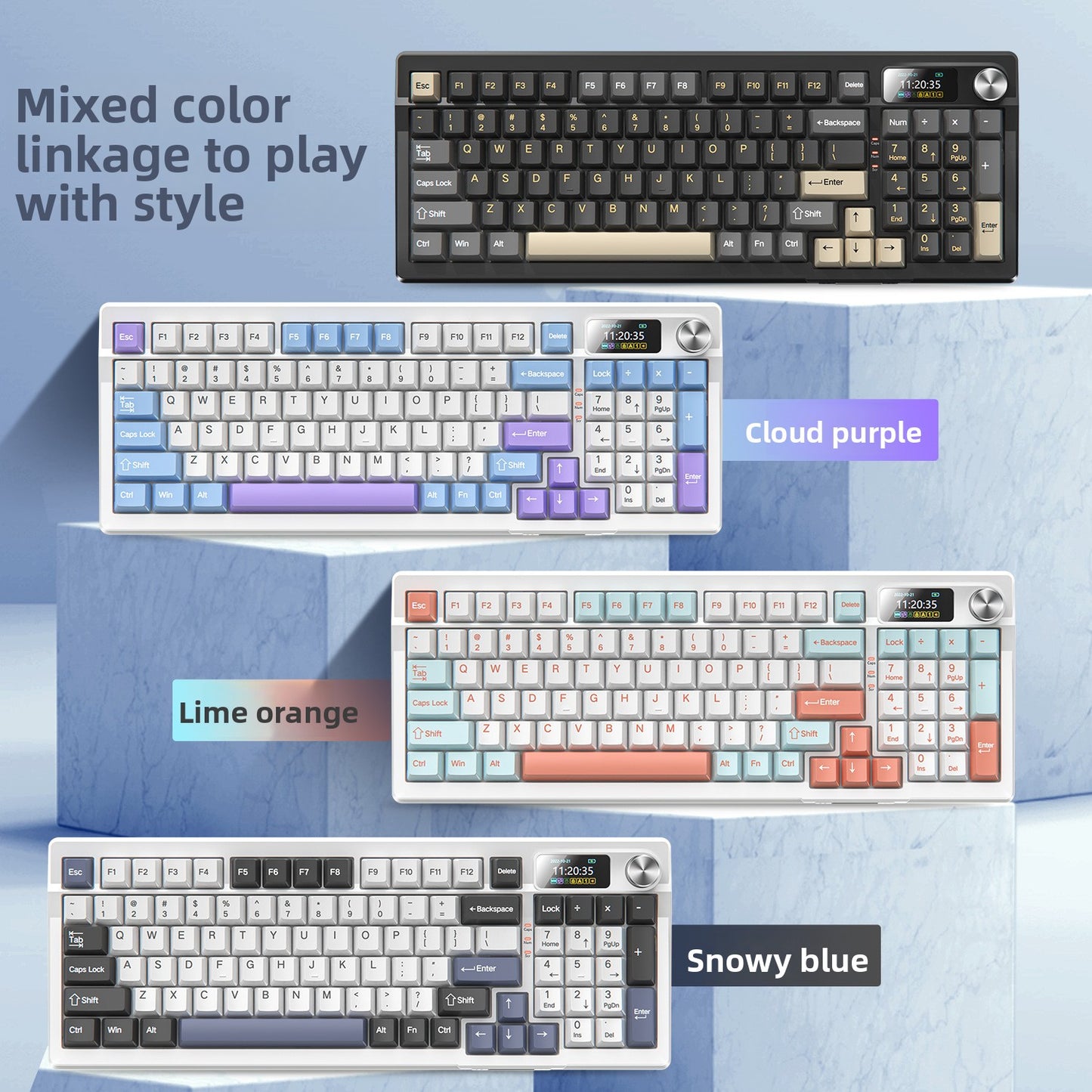 Y95 bluetooth three-mode mechanical keyboard customized wireless 98 with RGB wired gaming gasket computer peripherals