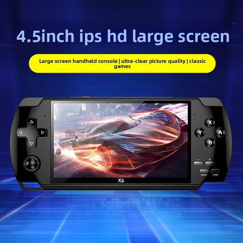 4.5" inch X6 IPS HD psp 1200mAh Type C rechargable 2.4G Support wireless gamepad games Handheld Game Player console GBA  NES